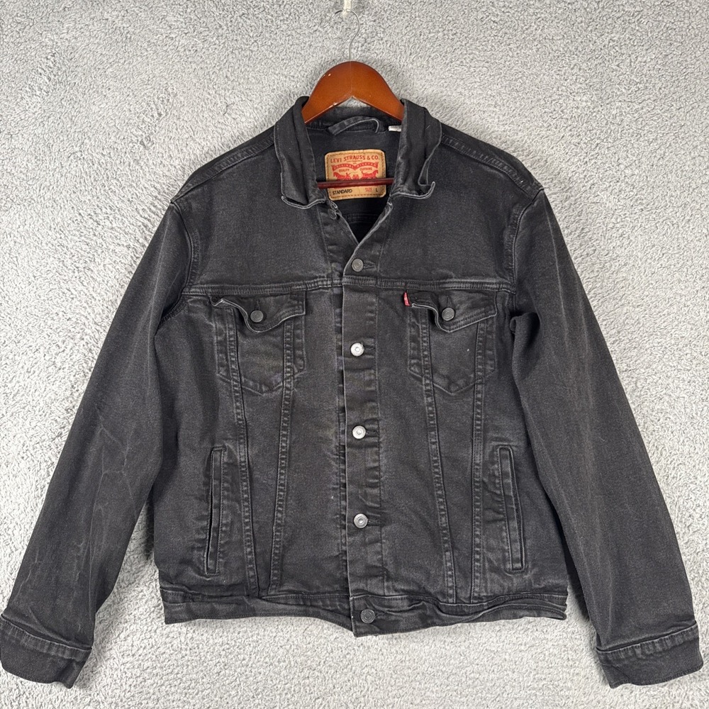 Levi's Denim Jacket Trucker Jean Black Mens Large Standard Fit